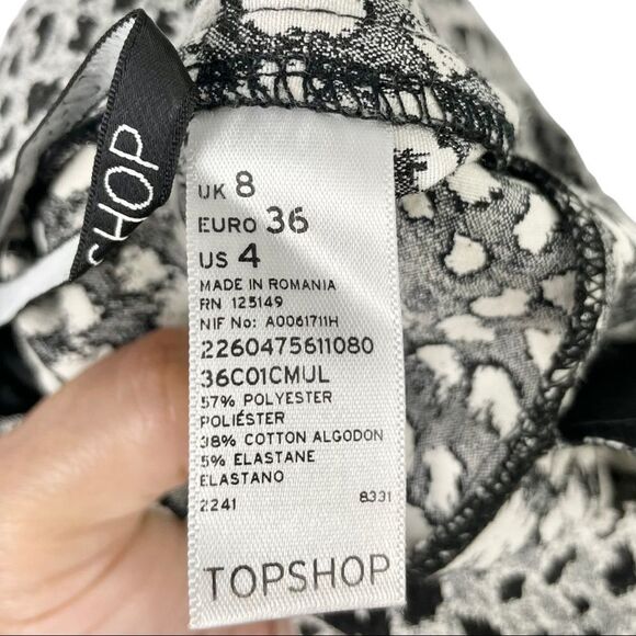 TOPSHOP Leopard Print Cigarette Trousers Size 4 - Picture 4 of 5